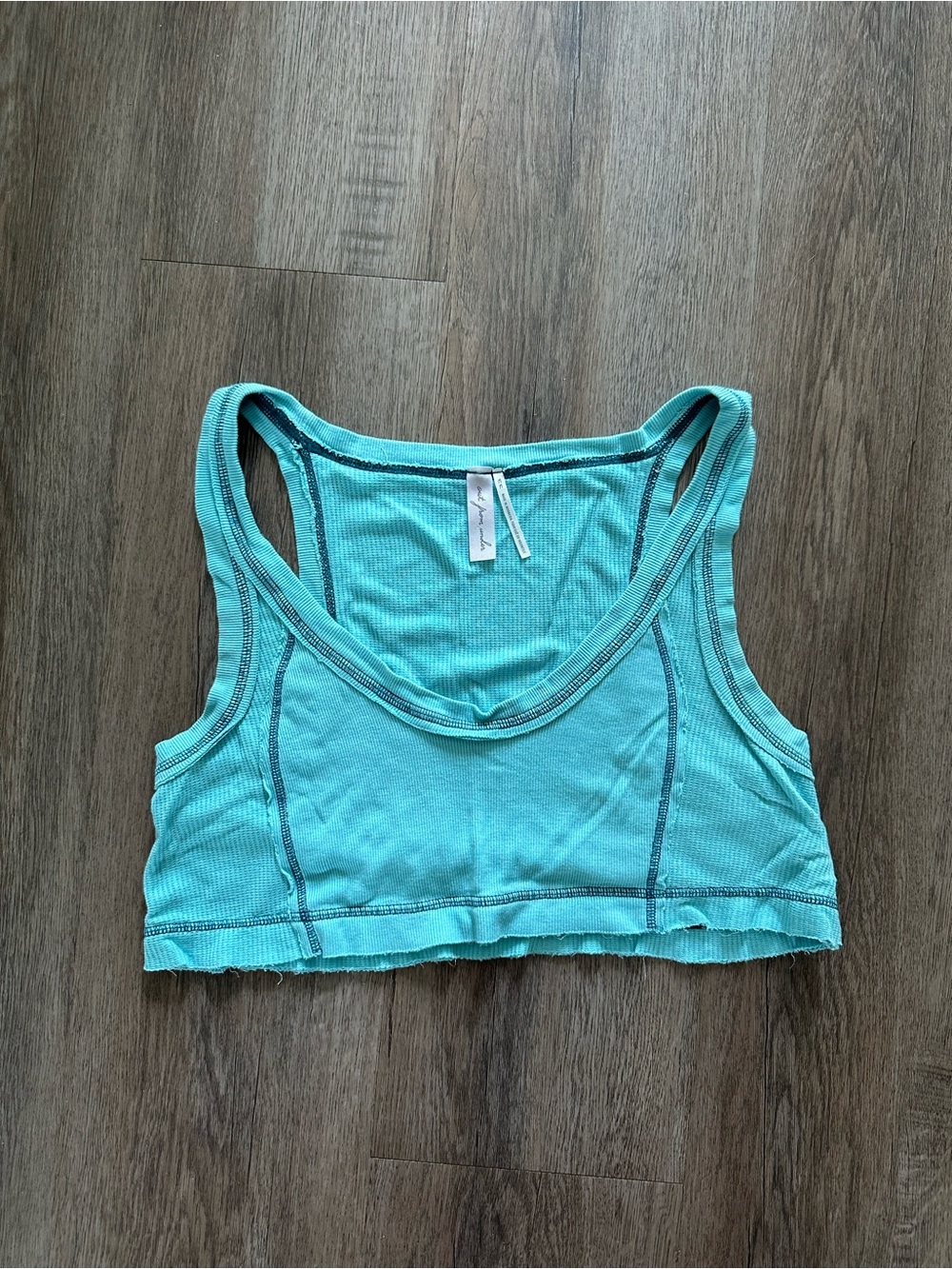 Urban Outfitters Blue Ribbed Tank Crop Top Racerback